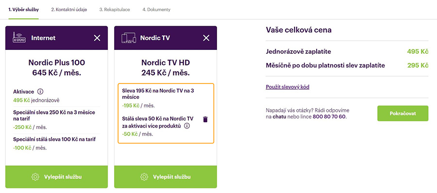 Nordic TV na 3 měsíce zdarma - krok 5 - klikněte na tlačítko Pokračovat a dokončete objednávku